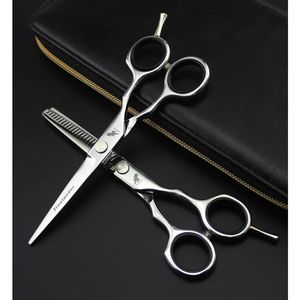 Profesional Japón 4cr 6 pulgadas tijeras de corte de pelo negro tijeras de corte de pelo tijeras de corte de pelo de barbero tijeras de peluquería