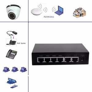 Freeshipping Uso de monitoreo profesional Interruptor POE 4 + 2 puertos Interruptor POE estándar Ethernet para cámara IP CF1006VP-E EE. UU. / UE / AU / Reino Unido
