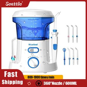 Professional Oral Irrigator Dental Jet SPA 600ml Water Tank Pulse Flosser Tooth Whitening Jet Tips With 7 Nozzles For Family Rab
