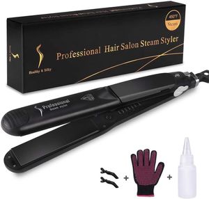 Arduador de cabello de vapor profesional 2 en 1 Ceramic Vapor Hair Iron Salon enderecado Herramienta de peinado 230310