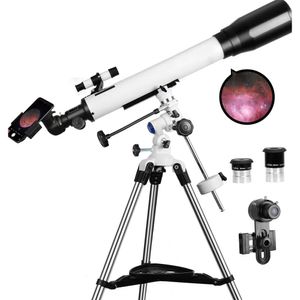 Télescope professionnel pour les enfants et les débutants - 70 mm ouverture, 700 mm focale, stand EQ, 2 oculaires plossl - parfait pour les amateurs d'astronomie