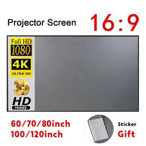 Projection Screens Portable Projector Screen Simple Curtain Anti-Light 607080100120 Inches Projection Screens for Home Outdoor Office Projector 231207