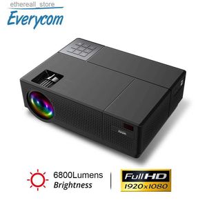 Projecteurs Everycom M9 CL770 natif 1080P Full HD 4K projecteur LED système multimédia projecteur 6800 Lumens Auto Keystone Home Cinema haut-parleur * 2 Q231128