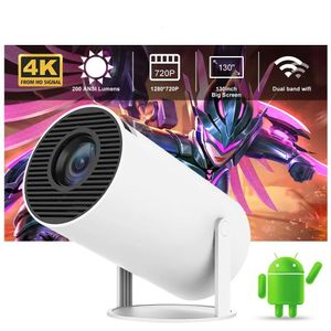 Proyectores HY300 Proyector de cine en casa 4K HD Android 11 Dual Wifi 6.0 120 ANSI BT5.0 1080P 1280*720p Proyector portátil al aire libre