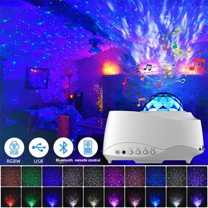 Proyectores Ocean Wave Projector Led Night Light Aid Sleeping Romantic Relaving Water Wave USB LED Light Lamp Proyector Reproductor de música para niños J230222