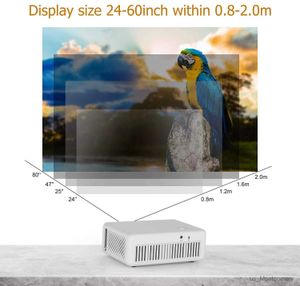 Projecteurs PL1 Mini Projecteur 1080P Speintes stéréo prises en charge 480 * 360 LED Breaumer pour iOS Android TV Stick Roku Hdmi