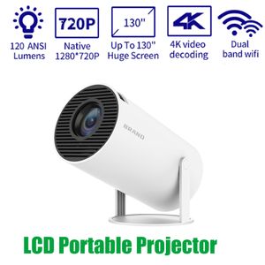 Projecteurs Projecteurs Projecteur intelligent HY300 Android 11 1 Go 8 Go Support de projecteur domestique Décodage 4K pour projecteur vidéo home cinéma 720P Wifi 6 BT 5.0 230922