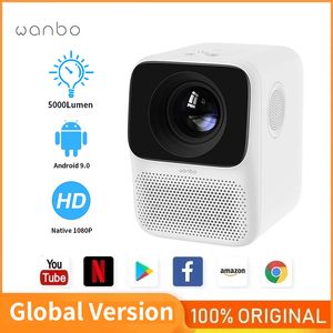 Projecteurs Projecteurs Wanbo T2 MAX projecteur 1080P 5000 Lumens Mini LED Portable WIFI Full HD projecteur 4K 1920*1080P Correction trapézoïdale pour la maison 230922