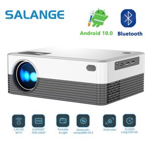 Projectors Salange P35 Android 10 Projector WIFI Portable MINI Video Beamer Smart TV 1280*720dpi for Game Movie Home Cinema 1080P 4K Video 230809
