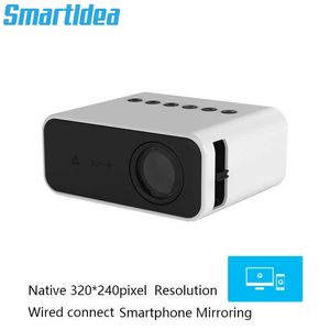 Proyectores SmartDea Mini LCD LED Proyector Native 320x240pixel Mejor Beamer de video para niños Función única Wired Conecte con el teléfono inteligente J230222