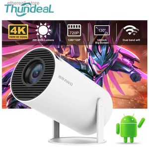 Proyectores Thundeal HY300 1080P Proyector 4K Películas Android 11 WiFi6 BT5.0 720P MiNi Proyector portátil al aire libre Smart Home Theatre Beamer Q231128