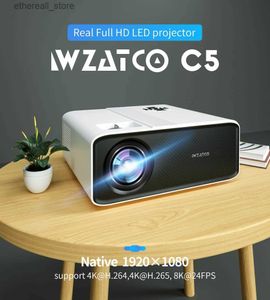 Projecteurs WZATCO grande remise 1080P Full HD LCD LED vidéoprojecteur de télévision Portable cinéma maison projecteur Proyector 200 pouces écran Q231128