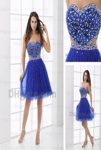 Robes de bal chérie bleu foncé Tulle courte belles robes de Cocktail Sexy robes réelle Image réelle DHYZ 028494037
