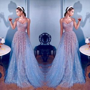 Prom Elie Saab Vestidos Sweetheart Lentejuelas Cuentas Encaje Dubai Árabe Celebridad Ilusión Vestidos de noche largos Una línea Vestido de desfile formal