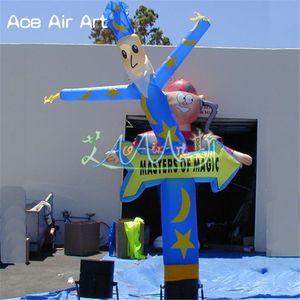 Hombre ondulado con los brazos arriba, marioneta inflable de bailarina de flecha mágica para publicidad mágica e indicaciones a la venta
