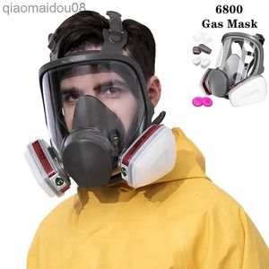 Ropa protectora 6800 antivaho cara completa protección química respirador máscara de gas pulverización industrial máscara de gas y polvo filtro de trabajo de seguridad formald HKD230826