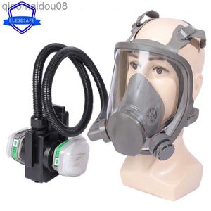 Vêtements de protection 6800 Masque à gaz complet Dispositif de purification d'air électrique Respirateur chimique pour la sécurité du travail Polissage Soudage Protection par pulvérisation HKD230826