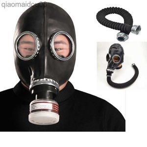 Ropa protectora Nuevo 64 Tipo Multiusos Máscara completa de gas negro Respirador Pintura Aerosol Pesticida Máscara de caucho natural Máscara de prevención química HKD230826