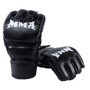 Protective Gear 1Pair Thick Boxing Gloves MMA Gloves Half Finger Punching Bag Kickboxing Muay Thai Mitts Professional Boxing Training Equipment HKD230718