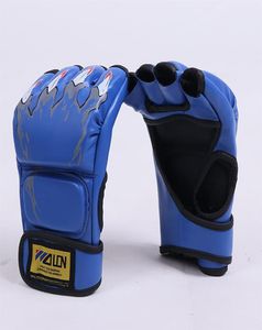 Equipo de protección Fitness Lobo Tigre garra guantes de boxeo Mma Karate Kick Muay Thai medio dedo entrenamiento deportivo238b6739330