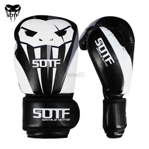 Equipo de protección SOTF Adultos MMA Serpiente venenosa guantes de boxeo negros MMA Tiger Muay Thai guantes muay thai boxeo lucha guante Sanda pads box guantes yq240318