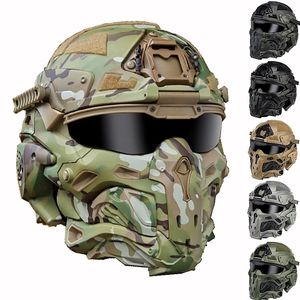 Equipo de protección Máscara táctica de asalto WRonin con casco rápido y gafas tácticas Airsoft Caza Motocicleta Paintball Cosplay Protect Gear 221111