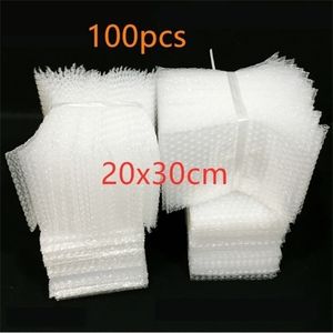 Protective Packaging 100pcs 20x30cm Plastic Wrap Envelope White Bubble Packing Bags PE Clear Shockproof Bag Double Film 230706