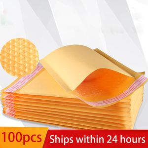 Protective Packaging 100PCSset Kraft Paper Bubble Envelopes Bags Different Specifications Mailers Padded Envelope With Mailing Bag 230706