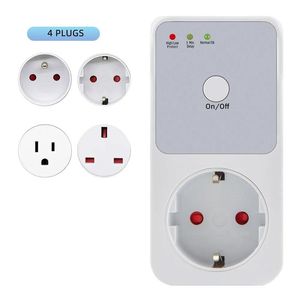 Protector Voltage Relay Electrical Sockets 110V US 220V EU UK FR Plug Socket Stabilizer Automatic Surge Protection Safe Refrigerator