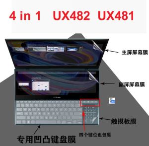 Protecteurs Horaire du clavier pour ordinateur portable Protecteur d'écran de peau Protecteur tactile pour Asus Zenbook Duo 2021 UX482 UX482EA UX482EG UX482E UX481 UX481FL 14 ''