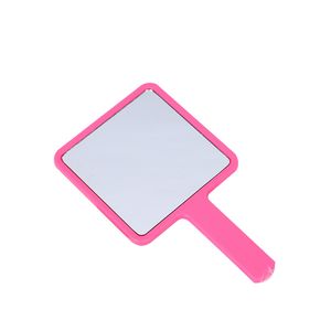 PS miroir de maquillage en plastique de poche salon de beauté clinique poignée miroir portable mini carré miroir de poche couleur boîte de papier emballage