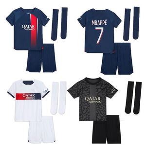 Maillots de football psgs 23 24 kits de football pour enfants Paris MBAPPE HAKIMI MARQUINHOS VERRATTI maillot de pied psgs chemise bébé