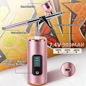 PSI Conjunto de aerógrafos con compresor adecuado para modelo de tatuaje de pintura Manicure Cosmetics 240408