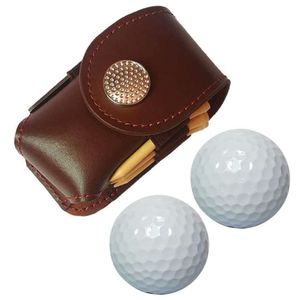 Bolso protector de bola, tachuelas, cinturón de golf, solapa, bolso de cintura de cuero