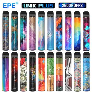 Puff 2500 Original EPE Unik Plus stylo vape jetable 21 saveurs 9,5 ml dosettes de dispositif 1600 mAh batterie e-liquide stylo vape mince