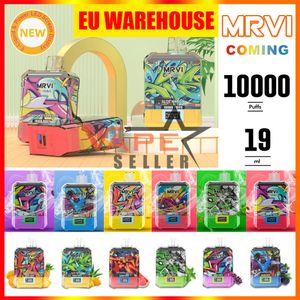 Alemania Almacén local de la UE MRVI original que viene 10K 10000 Puffs Bar Desechable E Cigarrillo Vape con caja digital Precargado 19 ml Pod Pluma para fumar grande Envío rápido las 24 horas