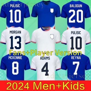 PULISIC MCKENNIE USA Soccer Jerseys 2024 Copa América MUSAH ADAMS ERTZ ALTIDORE PRENSA MADERA MORGAN LLOYD 22 23 Camiseta de fútbol Camisetas USMNT Hombres Mujer Niños Uniforme