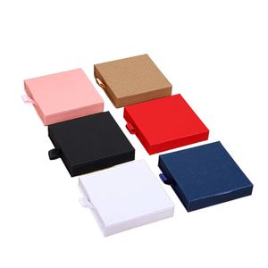 Joyero extraíble Blanco Rosa Negro Collar Pendiente Pulsera Broches Embalaje Caja de cajón de papel artesanal