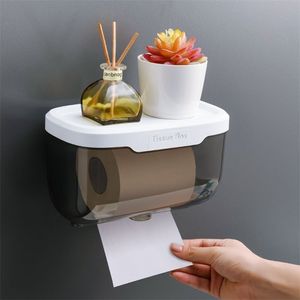 Punchfree Toilet Paper Holder Box Waterproof Storage Toilet Paper Storage Rack Paper Towel Kitchen Bathroom Storage Box 220727