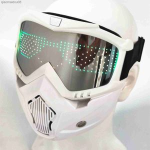 Punk Cyber Bluetooth App Led Mask Party Magic Flash Carnival Led Matrix Display Board Programmable Text Animation Light Glasses L230704