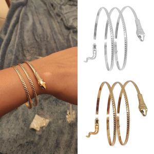 Punk Snake Bangles For Women Hyperbole Vintage Bangles Cuff Charm Ethnic Femme Jewelry Gift