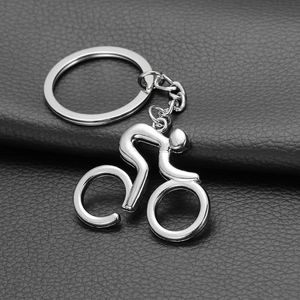 Punk Sport Man Keychain Metal Bicycle Bike Cycling Riding Keyring Key Chains Hanging Accessories Stainless Steel