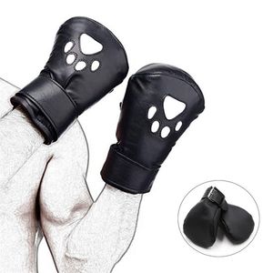 Puppy Play Dog Gants Dog Paw Rembourré Fist Mitts Dog Role Play BDSM Bondage Restraint Gants En Cuir Fetish Sex Toys Pour Couples Y200616