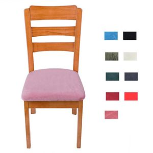 Fundas elásticas para sillas de Color puro, funda de cojín decorativa para el hogar, piel de zorro plateada, para sala de estar