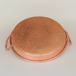 Plato de fruta de cobre puro bandeja hotpot hecha a mano plato de boda de cobre Un plato plano con dos orejas de mariscos