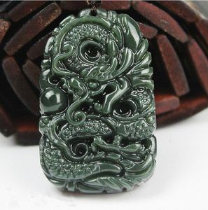 Pur naturel sculpté jade dragon china hetian jade pendentif bon collier de dragon de dragon ping m987 m987