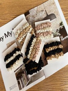 Skinnies de soie pure Petits brunchies Set Hair Bow Ties Bands Skinny Skinny Scrunchy Elastics Ponytail Tolders For Women Girls 48PCS9700800