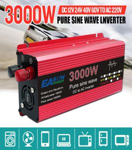 Onduleur à onde sinusoïdale Pure 3000W 2200W 1600W 1000W, transformateur de tension DC 12V 24V à AC 110V 220V, convertisseur de puissance, onduleur solaire 8843172