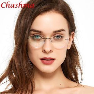 Gafas de titanio puro sin montura óptica de marco de receta espectáculo de gafas sin marco para lentes claras masculinas y femeninas Gafas de sol de moda