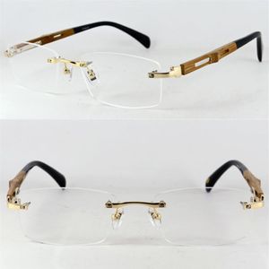Monturas de gafas sin montura hechas a mano de madera de titanio puro, gafas de lujo para miopía Rx, gafas para hombres y mujeres, gafas de alta calidad 210323264g